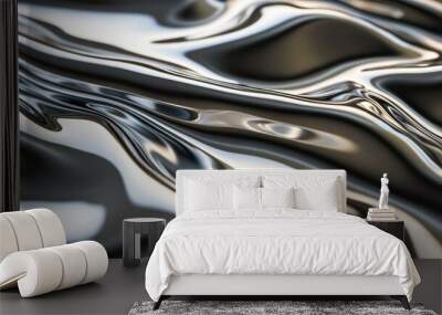 Glossy metallic surface reflecting light Wall mural