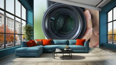 Focus on detail of camera lens Wall mural