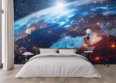 Active world trade, world market. Global electronics market. Wall mural