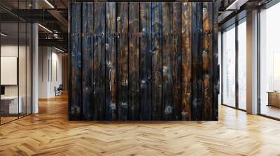 Dark Wooden Fence Texture Wall mural