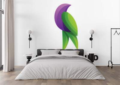 bird logo colorful gradient  Wall mural