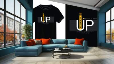 never give up typography t shirt design, motivational typography t shirt design, inspirational quotes t-shirt design, vector quotes lettering t shirt design for print Wall mural