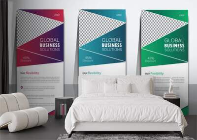 Professional corporate banner design. modern design template. set of banners with business. business card template. corporate roll up banner signage standee template Wall mural