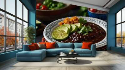 Top View Of Authentic Mexico Mole Sauce. Traditional Mexican Food 
 Wall mural