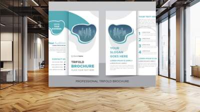 Creative corporate modern business trifold brochure template, trifold layout, letter, a4 size brochure. Wall mural