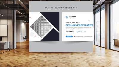 Social Media Cover Vector Templates Fully Editable, Advertising Design, Social Media Banner Post. Wall mural