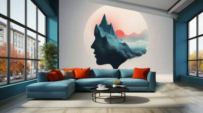 person with abstract background Wall mural