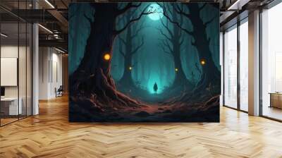 scary halloween ghost night background  Wall mural