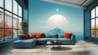 sunrise over the mountains Wall mural