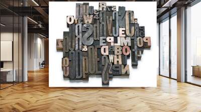 old letters and numbers for printing collection Wall mural