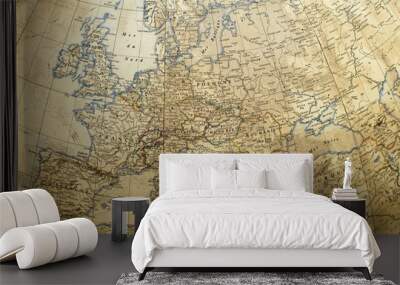 very old antique globe with Europe detail Wall mural