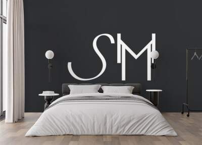 letter SM modern  logo design template Wall mural