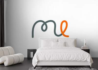 ME Logo Letter Design Template Element Wall mural