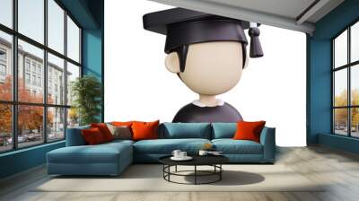 graduation 3d render icons Wall mural