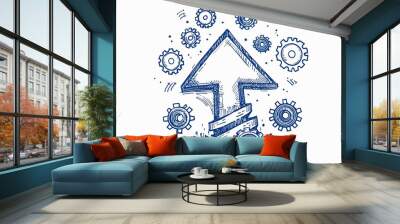 gears and cogs background illustration design Wall mural