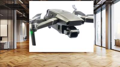 A flying drone isolated on transparency background Wall mural