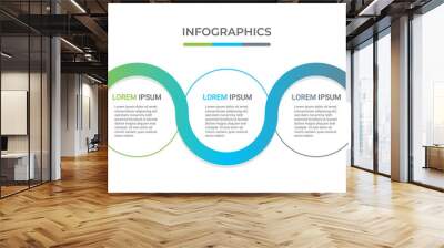 Infographic business template with 3 options. Wall mural