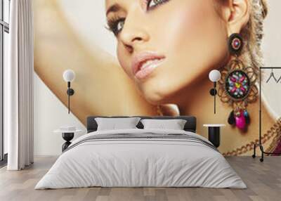 fashion woman with jewelry Wall mural