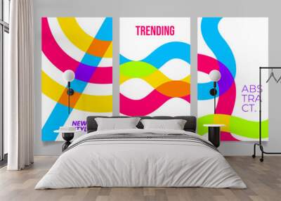 abstract line for cover design, colorful template background Wall mural