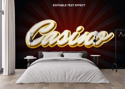 Casino 3d text effect and editable text, template 3d style use for glossy tittle Wall mural