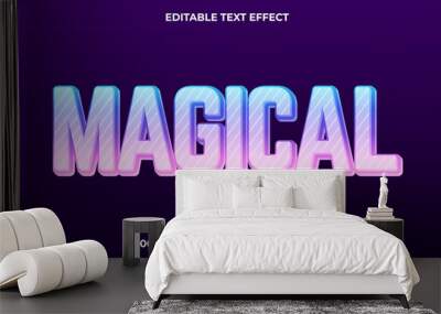 Magical editable text effect, lettering typography font style, colorful 3d text for tittle Wall mural