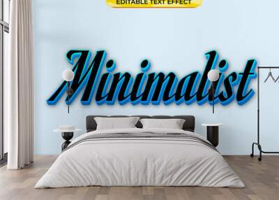 minimalist 3d text effect with modern and symple theme. typography template for tittle Wall mural