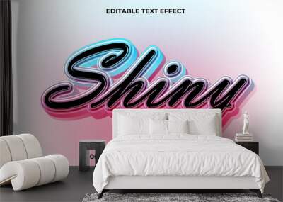 Shiny 3d text effect and editable text, template 3d style use for business tittle Wall mural