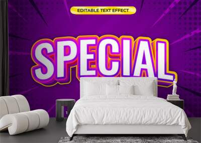 special 3d text effect with modern colorful theme. colorful typography template for tittle Wall mural