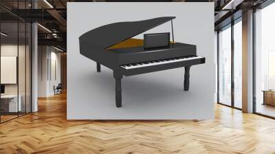 3d render illustration of grand piano open Wall mural