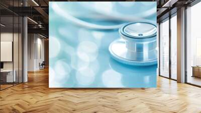 A close-up banner featuring a medical stethoscope Wall mural