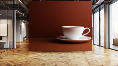 Cup of coffee on a rich brown background Wall mural