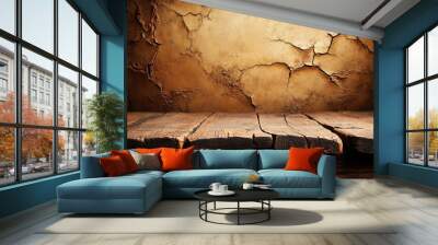 Textured old weathered paint surface with cracks Wall mural