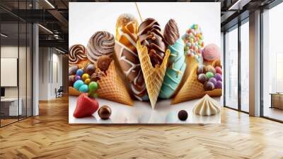 Sweet mix white background Wall mural