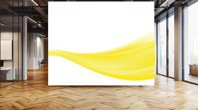 Abstract Smooth Yellow Wave Background Design, Fresh Stylish Yellow Background Template Vector Wall mural