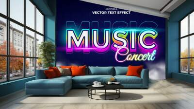 colorful music concert editable text effect Wall mural