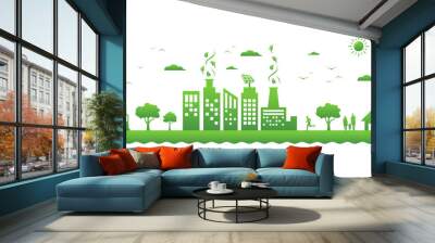 green sustainable city vector illustration Wall mural