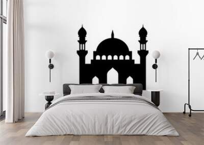 simple flat mosque icon design vector, mosque silhouette Wall mural