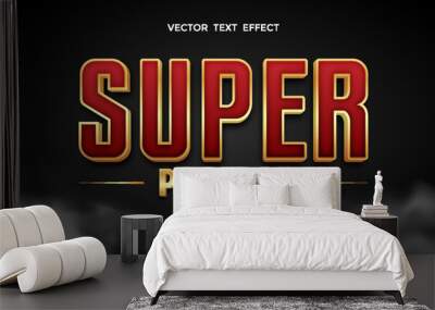 super power editable 3d text effect Wall mural