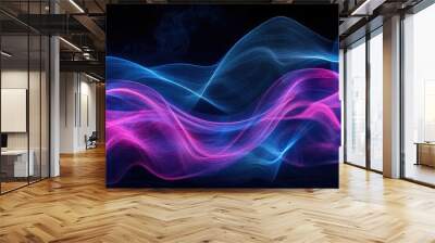 Glowing abstract lines in dynamic motion Wall mural