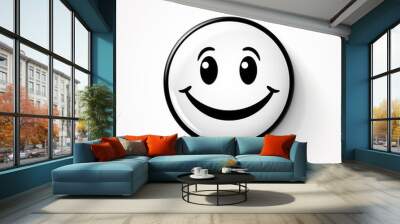 smile icon on a plain white background no other image Wall mural