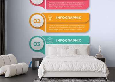 Infographic design with icons and 4 options or steps. Thin line vector. Business concept infographic. Can be used for infographics, flowcharts, presentations, websites, banners, printed materials. Wall mural