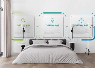 timeline infographic design element and number options. business concept with 3 steps. can be used f Wall mural