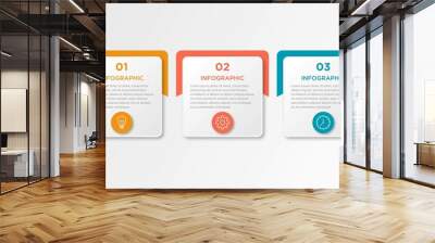 timeline infographic design element and number options. business concept with 3 steps. can be used f Wall mural