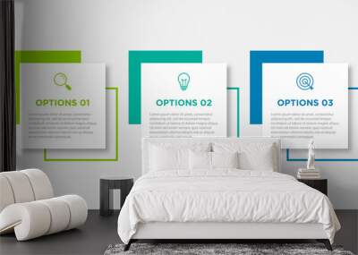 Timeline infographic design element and number options. Business concept with 3 steps. Can be used for workflow layout, diagram, annual report, web design. Vector business template for presentation. Wall mural