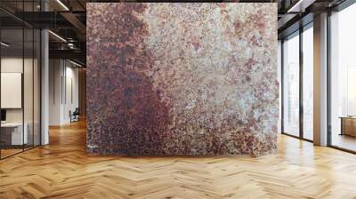 abstract iron surface that has undergone oxidation and is rusty Wall mural