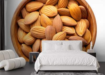 Almond bowl wooden isolated on transparent background Wall mural