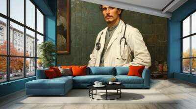 Doctor in a classicism style art, with copy space Wall mural