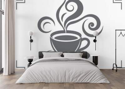 Minimalist coffee cup silhouette style vector art  Wall mural