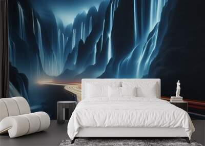 road in the night Wall mural