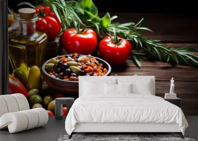 Healthy Fresh Vegetables on table. Product. Wall mural